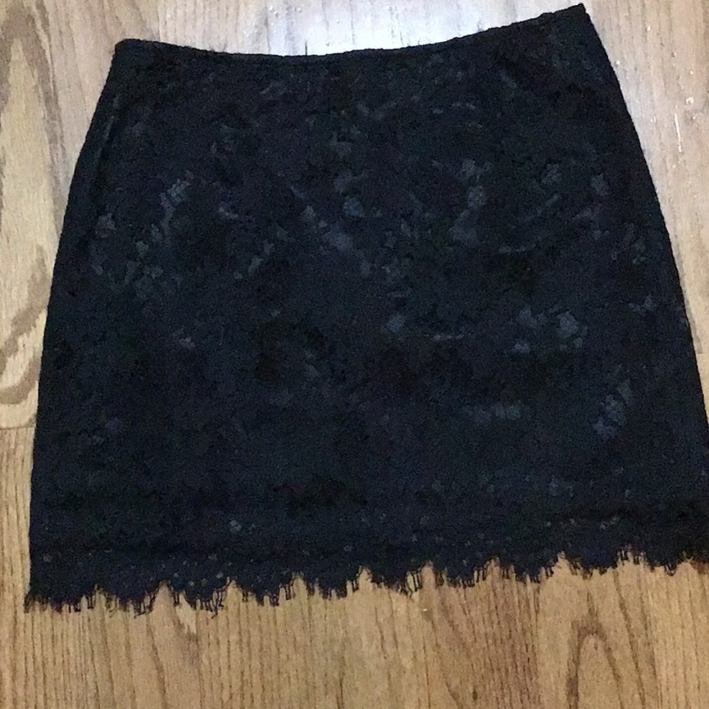 DKNY Black lace mini skirt